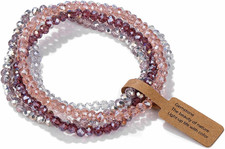 4 Pcs Colorful Boho Layered Crystal Beaded Friendship Stackable Bracelets Set fo