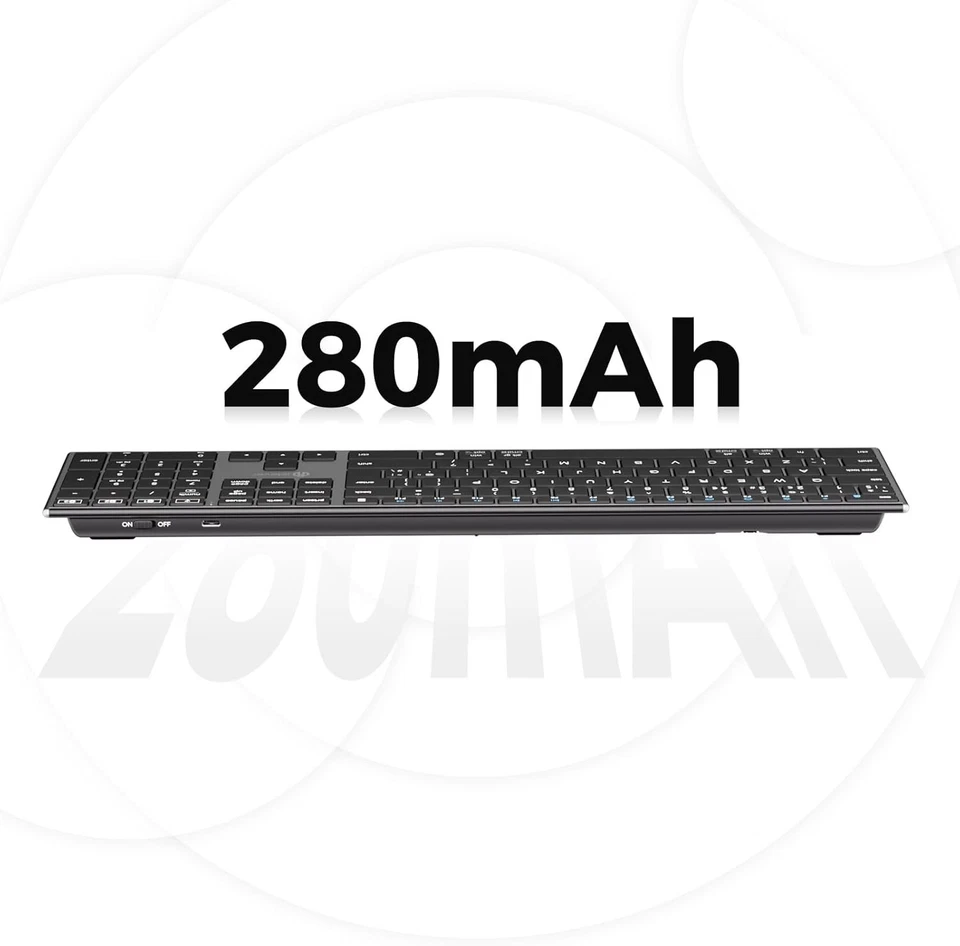 iClever DK06 Bluetooth Keyboard, 4 Device Multi-Device Connection, Full-Size Wi - Image 4 of 4