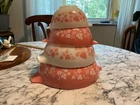 Pyrex Pink Gooseberry Set Mixing Bowls 1960’s 4 Bowls