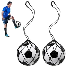 2PCS Soccer Ball Kick Trainer Net with Adjustable Belt for Solo Practice