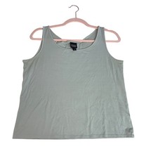 Eileen Fisher Sage Green 100 Silk Scoop Neck Tank Top Womens Medium M R8GK-4