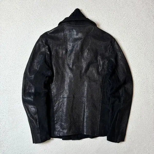 Transit Python Embossed High Neck Leather Jacket … - image 6