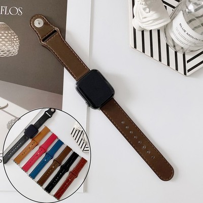 Leather Band Strap for Apple Watch Ultra2 9 8 7 6 5 4 SE Wristband Replacement