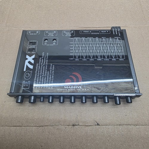 Massive Audio EQ7X In-dash 7-Band Graphic Car Equalizer 1/2 Din EQ 8 Volt Rca