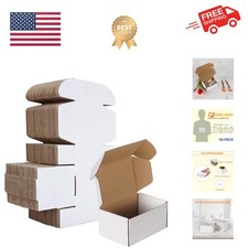 6x4x3 inches Shipping Boxes Set of 50, White Corrugated Cardboard Box Literat...