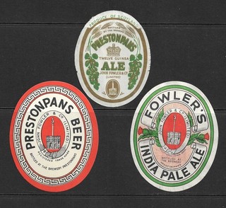 OLD BRITISH BEER LABELS JOHN FOWLER PRESTONPANS SCOTLAND