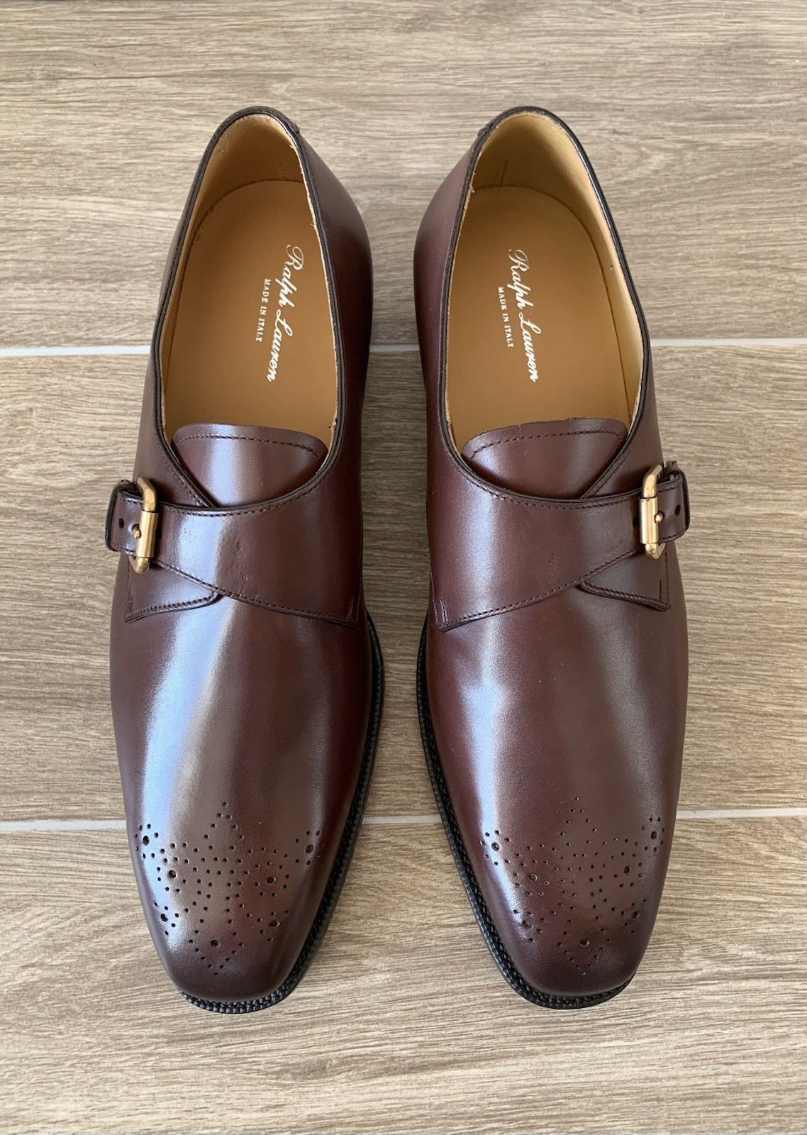 Ralph Lauren Purple Label Dark Brown Darnell Monk Shoes in size 10.5D thumbnail 2