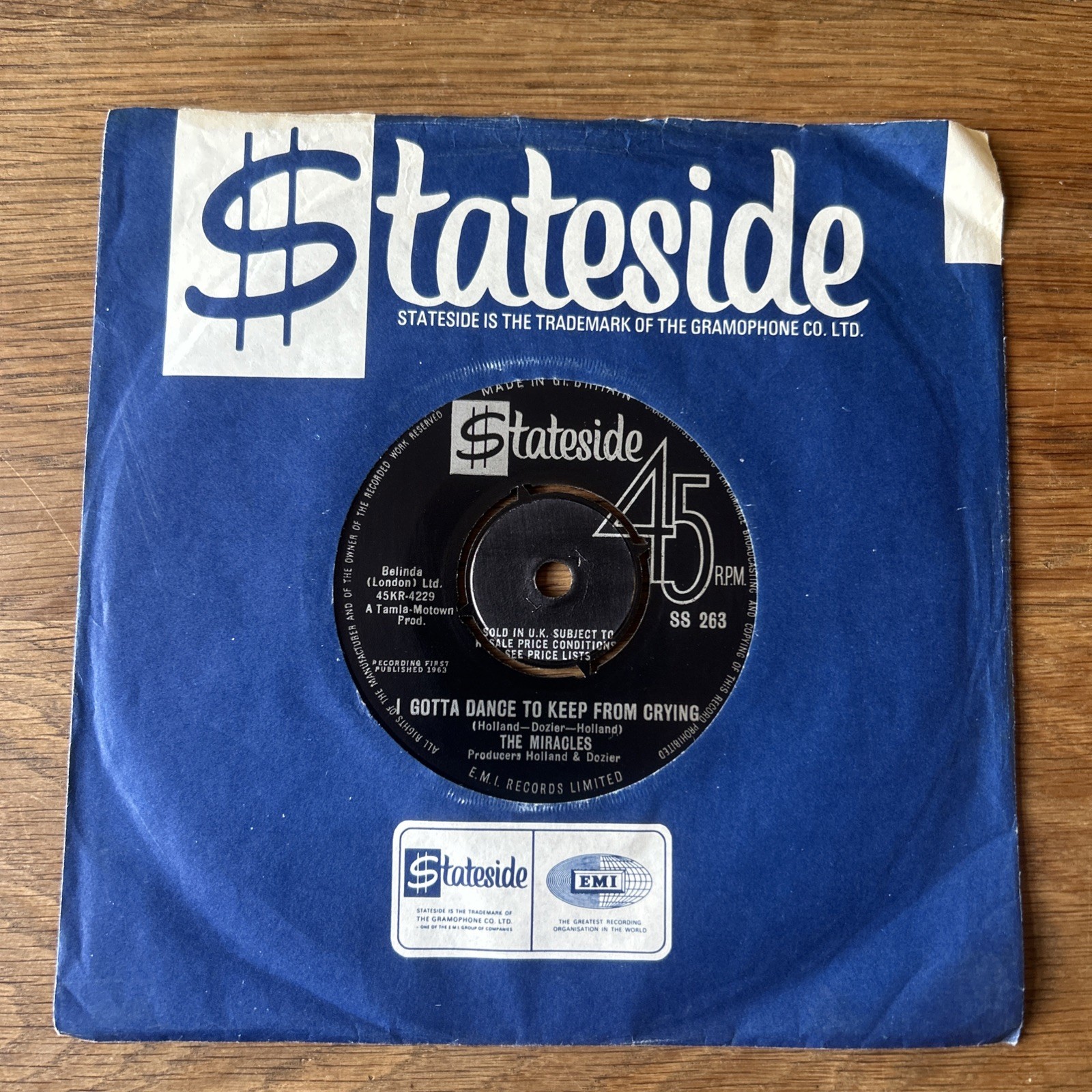 photo of Soul The Miracles I Gotta Dance To Keep From Crying Stateside Ss 263