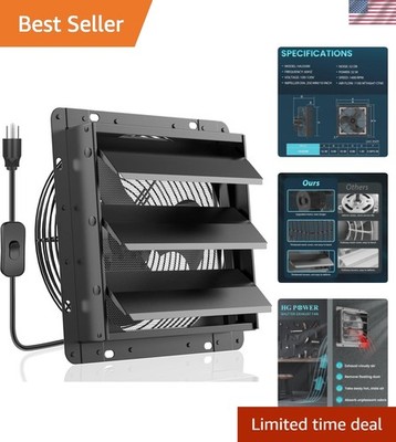 Versatile 10-Inch Exhaust Fan with Detachable Steel Screen - Modern Black Finish