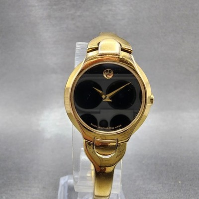 Movado Kara Watch Women 24mm Black Dial Gold Tone Round 88  display picture 1