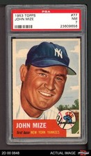 1953 Topps #77 Johnny Mize Yankees DOUBLE-PRINT HOF PSA 7 - NM