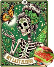 Skull Diamond Art Kits for Adults,Skeleton Tarot Diamond Painting Kits for Begin