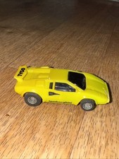 Tyco 440X2 Lamborghini Countach Yellow HO Slot Car Works