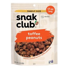 Snak Club Toffee Peanuts, Candied Peanuts with Praline Coat and Sweet Cream 17oz