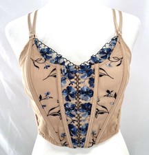 Whimsical Corset Top S Fairy Coquette Cottage Festival Dainty Feminine Mesh