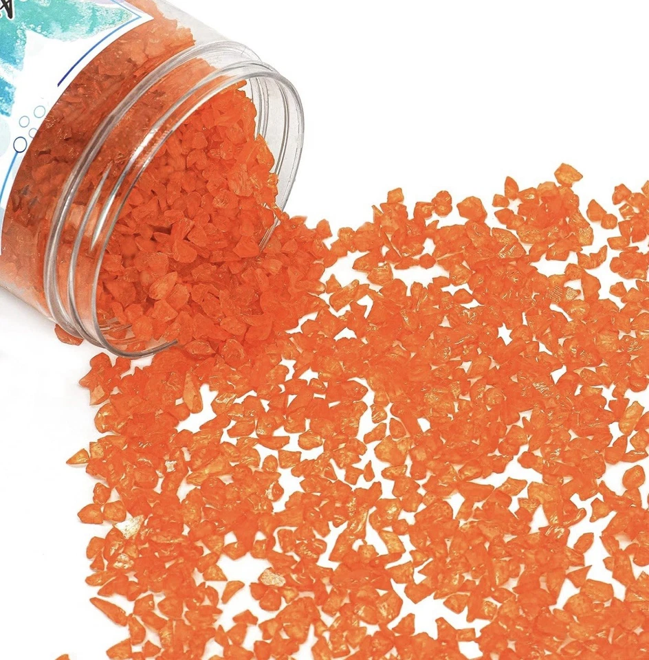 Vidrio triturado para arte de resina 1,5 libras (naranja) Foto 3 de 4