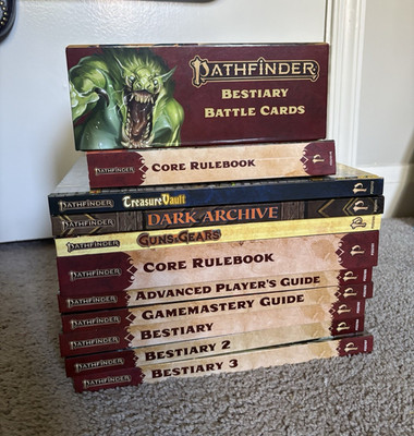 Pathfinder 2e (Second Edition) bundle- core rule book, bestiarys, campaigns, etc