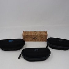 4 Costa Del Mar Black Blue Sunglasses Case ONLY Hard Shell Zipper Cork