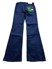 Deadstock Vintage 70s Sears Thumbs Up Blue Corduroy Flare Jeans Boot Cut 31X31