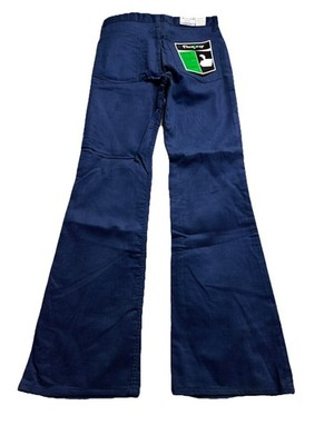 Deadstock Vintage 70s Sears Thumbs Up Blue Corduroy Flare Jeans Boot Cut 31X31