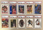 (10) MICHAEL JORDAN PSA 8 CARD LOT OF 1990'S CARDS ALL DIFFERENT FLEER UD TOPPS