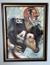 Vintage 1965 Atlanta Falcons NFL Dave David Boss Oil Painting 26x20