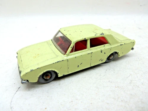 Matchbox Lesney 45b Ford Corsair, Cream Body,Unpainted Base, Grey Plastic Wheels
