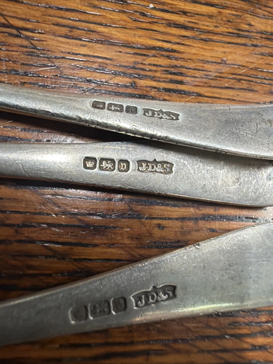 Sterling Silver 3 Demitasse Spoons Sheffield 1913, J Deakin & Sons, 125mm 54.7g