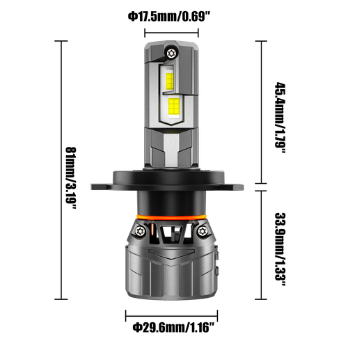 AUXBEAM 9003 H4 LED Headlight Hi/Lo Beam For Toyota Yaris Tacoma Honda CRV Civic - Foto 10 di 24