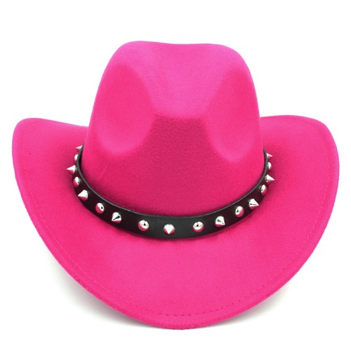 Western Cowboy Hat Wide Brim Cowgirl Cap with Rivets Leather Belt for Women&Men - Picture 25 of 28