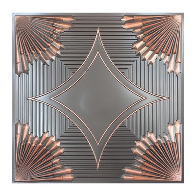 Art deco style ceiling tiles, Drop in wall panels PL81 Traditional copper 10pcs