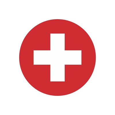 Schweiz Switzerland Aufkleber 8cm Rund Flagge Fahne Runde Vinyl Stickers EM WM