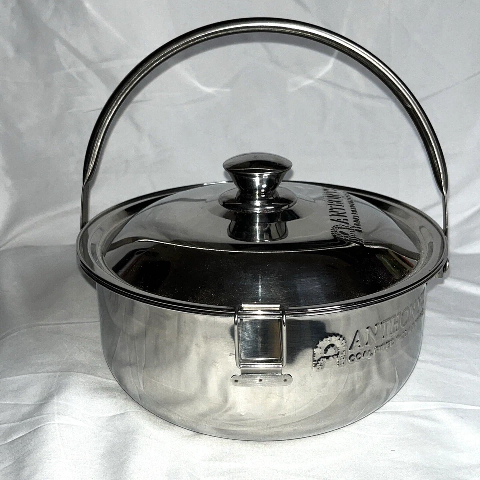 Anthonys Coal Fired Pizza Covered Pot Catering Food Culinary Steel Kettle Lid B - Image 3 of 4