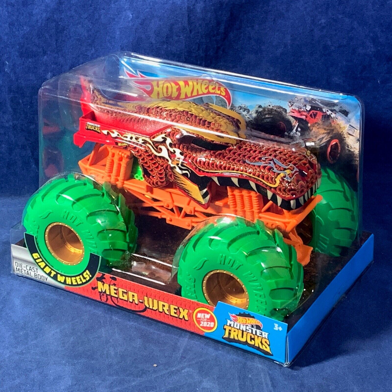  Hot Wheels Monster Trucks 1:24 Scale Mega Wrex New for 2020,  red : Toys & Games