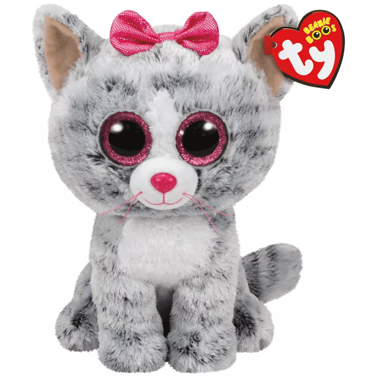 Ty Beanie Boos Collection Kiki Grey Striped Cat 9 Plush eBay