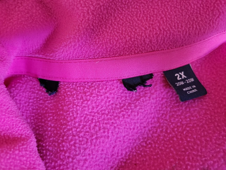 Chaleco LANDS' END Magenta Rosa Polar Cremallera Completa Mujer más 2X 20W - 22W Foto 4 de 4