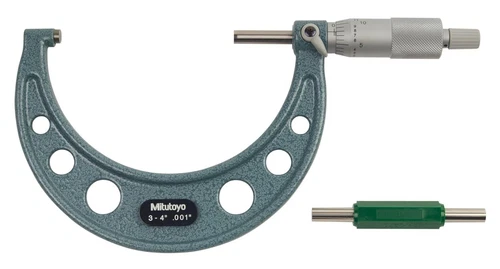 Mitutoyo 103-180 Outside Micrometer, Baked-enamel Finish, Ratchet Stop