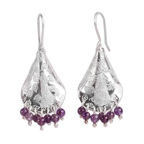 Fisher Paykel 249574 NOVICA Amethyst .925 Sterling Silver Dangle Earrings Purpl eBay