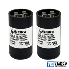 TEMCo 200-240 uf/MFD 110-125 VAC volts Round Start Capacitor 50/60 Hz -Lot-2