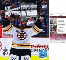 TIM THOMAS Signed BOSTON BRUINS 8X10 2011 CUP PHOTO - JSA #H32683