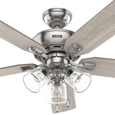Hunter Fan 52 inch Brushed Nickel Indoor Ceiling Fan with Pull Chain and Light