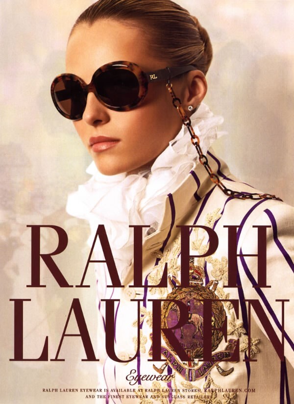 2008 Ralph Lauren Valentina Zelyaeva eyewear 1-page MAGAZINE AD | eBay