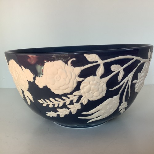 Anthropologie Turkuaz Kitchen Posy Serving Bowl Floral Blue Hand Painted *NIB* - Picture 3 of 11