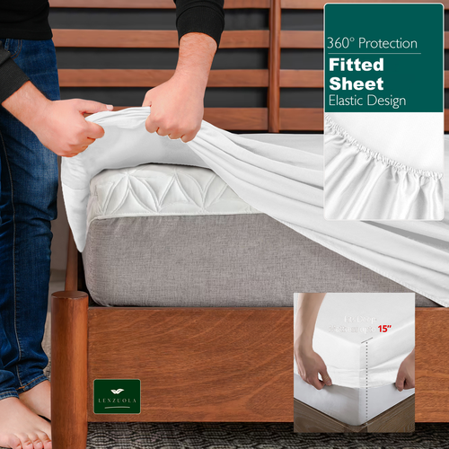 100% Cotton 4 Piece Bed Sheets Set Queen King Size With Pillowcases -Deep Pocket - Picture 21 of 72