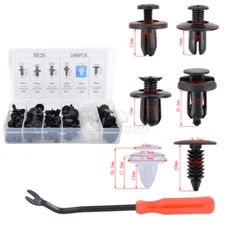 100pcs 6 Size Auto Car Trim Board Retainer Fender Bumper Clips Fastener w/ Tool