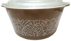 Vintage Pyrex Glass Casserole Dish or Bowl with Lid Woodland Brown 1 Quart # 473