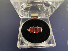 Sterling Silver Ring with Beautiful Gemstones SZ 7