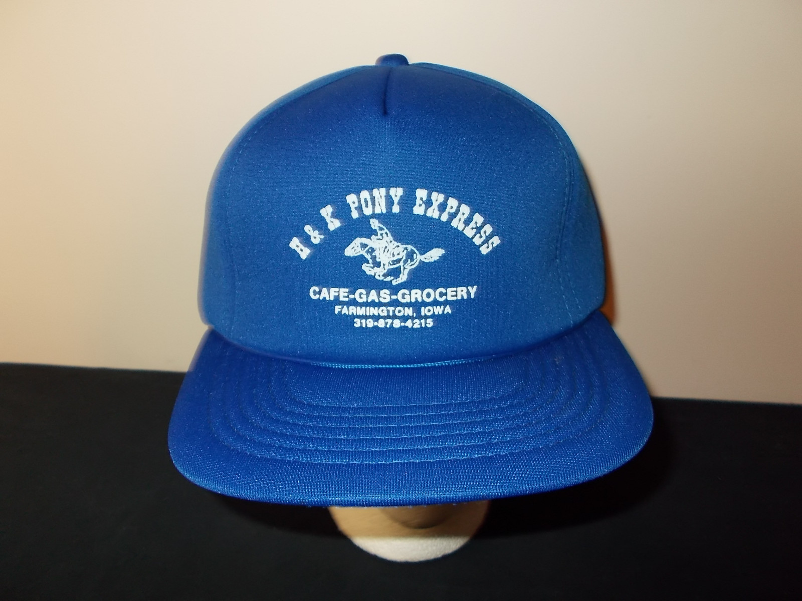 Cappello snapback vintage anni 80 H&K Pony Express Farmington Iowa maglia trucker sku3