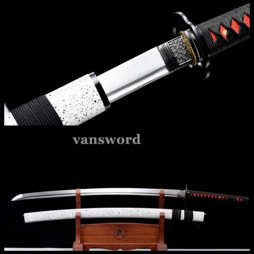 Épée de samouraï japonais Katana 1095 en acier au carbone véritable prêt au combat tranchant - Photo 1 sur 10