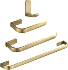Antique Brass Bathroom Accessories Set: Towel Bar, Toilet Paper Holder, Hook